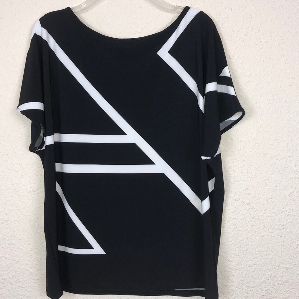 Lauren Ralph Lauren black blouse w/ white stripes